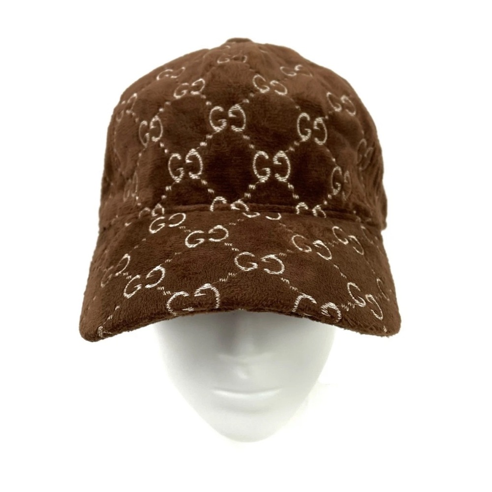 Velvet Gucci Brown Monogram Cap Size Medium
